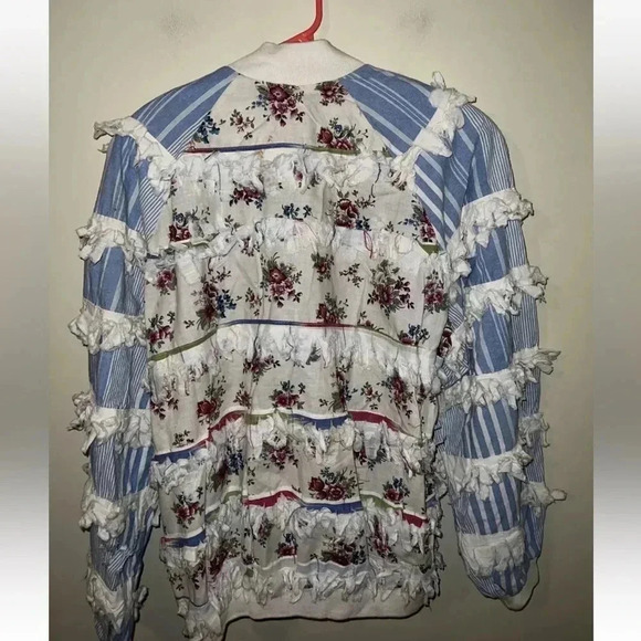 NWT Vintage Paula Sweet Muslin Mink Fringed Zip Cardigan Medium 80’s - Picture 5 of 5